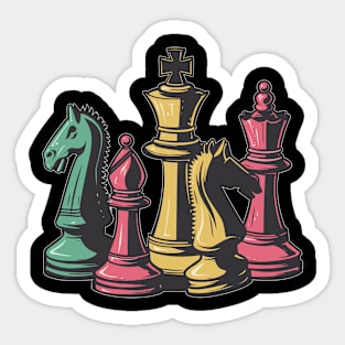 Amateur Chess Lovers Retro Chess Art Grandmaster Chess Player Sticker